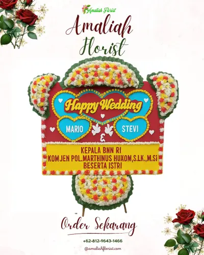 Karangan Papan Bunga Pernikahan di Seuseupan